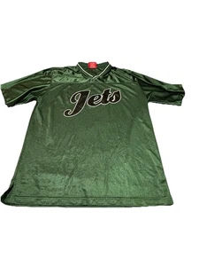 Vintage New York Jets Jersey Shirt Men's L Green Short Sleeve V Neck NFL - Picture 1 of 8