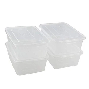 Clear Plastic Storage Bin Latching Box Container with Lid, 4 Packs 14 Quart - Picture 1 of 7