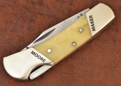 MOORE MAKER MATADOR ТЕХАС СДЕЛАНО В США ГЛАДКАЯ КОСТЬ МАЛЕНЬКИЙ ЗАМОК НОЖ (28981) - Изображение 1 из 4