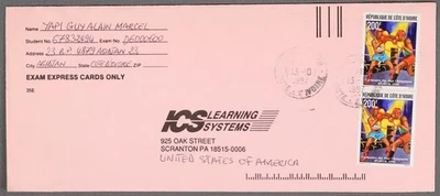 MayfairStamps Costa de Marfil 1997 Par Boxeo a Scranton PA Cubierta aau_75235 Foto 1 de 2