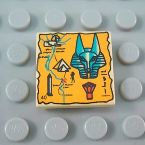 LEGO Tan 2x2 Decorated Egyptian Hieroglyphs 40 Tile - Picture 1 of 1