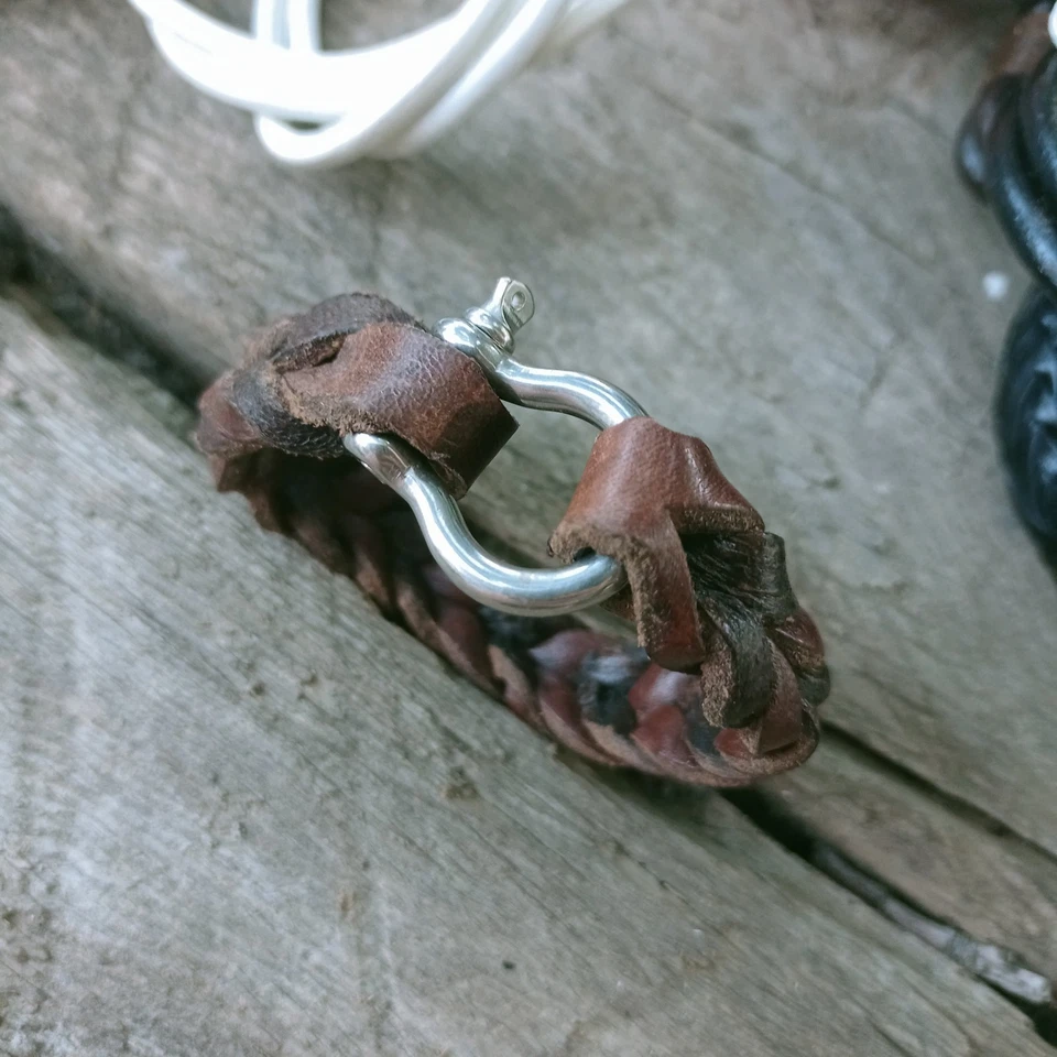 Pulsera trenzada de cuero genuino para hombre abercrombie fitch Foto 1 de 4