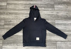 Thom Browne Navy Pullover Jersey Hoodie Center-Back Stripe Size 0 - Picture 1 of 11