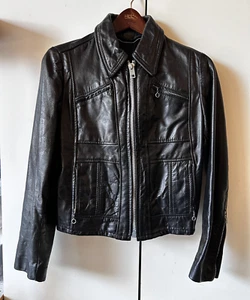 Vintage 1950s/60s Lesco Leather Motorcycle Biker Jacket - Picture 1 of 7