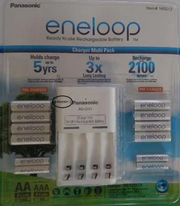 13 Pcs Panasonic Eneloop Ready to use Rechargeable Battery & Charger 8AA 4AAA - Picture 1 of 3