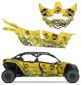 2017+ Can Am X3 Maverick MAX Demented Design Graphic Kit Wraps Decals Off Road - Foto 1 di 10