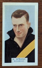 1933 BDV Victorian Footballers VFL card - Series of 50 Gordon Strang -Richmond.