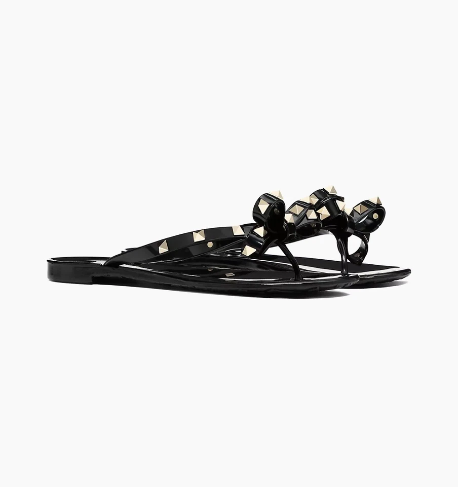 Valentino Garavani Rockstud PVC Flat Thong Sandals Size US9-10 EU40 Rocking Cool - Image 1 of 4
