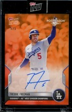 2022 Topps Now Postseason Freddie Freeman Orange Auto Autograph #PS-2E #d 5/5