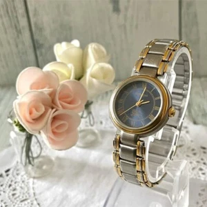 BURBERRY 8000 Watch 23mm Glay Dial Silver Gold Quartz Ladies Vintage Working - Picture 1 of 24