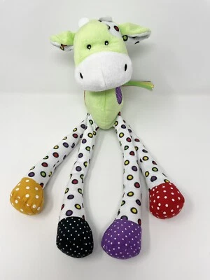 Ganz Baby Verde Pierna Larga Lookie Loos Vaca Lunares Sonajero Arrugado Bebé Juguete 14” Foto 1 de 4