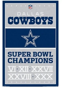 PÓSTER DE LOS CAMPEONES 13 22x34 de Dallas Cowboys nos - Imagen 1 de 3