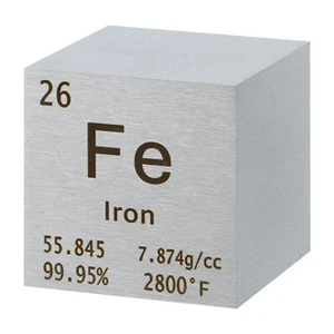 Iron Cube, 1.5" High Density Metal Element Cube for Education, Silver - Picture 1 of 6