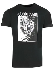 Roberto Cavalli Men T-Shirt Black Bear Short Sleeve Shirt Top Sz S -3XL