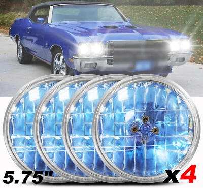 For Buick GS 455 1970-1972 Round 4pc 5-3/4 5.75"inch round Headlights Hi-Lo Beam - Image 1 of 4