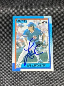 Les Lancaster Chicago Cubs Signed Auto 1990 Topps #437 ~ COA - Picture 1 of 3