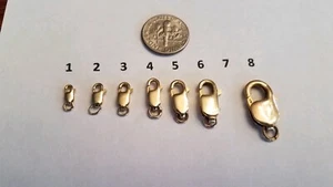 SOLID 14k White or Yellow Gold LOBSTER Clasp for Bracelet Chain Replacement 585 - Picture 1 of 1