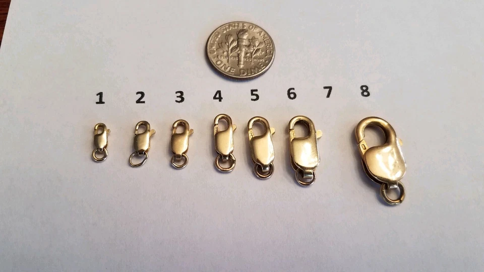 SOLID 14k White or Yellow Gold LOBSTER Clasp for Bracelet Chain Replacement 585 - Image 1 of 1