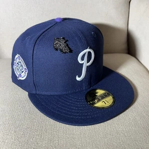 New Era Philadelphia Phillies 59FIFTY Fitted Hat Cap 100th Year Patch 7 3/4 Blue - Picture 1 of 10