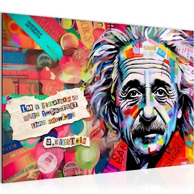 Wandbilder Wohnzimmer Banksy Street Art Schlafzimmer Bild Deko Einstein 60x40 cm - Bild 1 von 4
