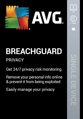AVG  BREACHGUARD 2026, 1 PC | 1 Year for Windows PC - Image 1 of 4