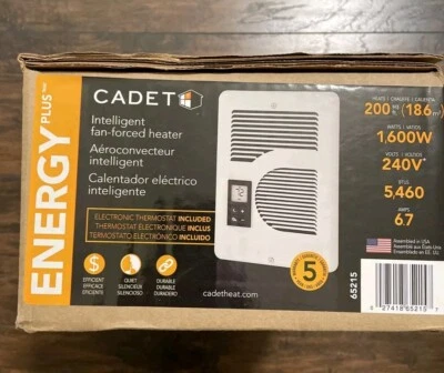 NUEVO CADET 65215 ENERGY PLUS CALENTADOR DE PARED 240V 1600W TERMOSTATO DIGITAL INCORPORADO Foto 1 de 4