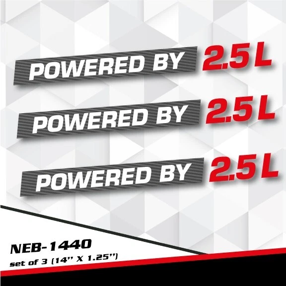 POWERED BY 2.5L Decal Sticker for FUSION MKZ WRX TT GOLF JETTA PASSAT BMW 1440 — 第 1/1 张图片