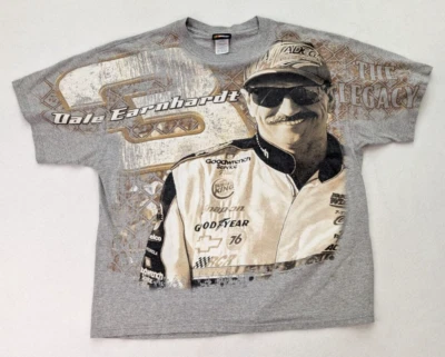 Camiseta De Colección Dale Earnhardt Talla XL Nascar Estampado Completo Gris Manga Corta Foto 1 de 4