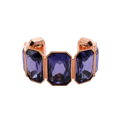 Brazalete Rebecca con grandes cristales de Swarovski morados en tono oro rosa Foto 1 de 4