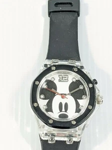 Disney Mickey Mouse Black White Light Up Plastic Rubber Band Watch - Picture 1 of 8