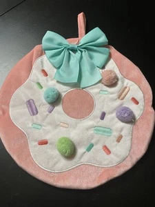 Pink Glazed Donut Shaped Pastel Sprinkles Stocking Pouch 12.5” NWT Holiday Sprin - Picture 1 of 8