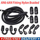 AN6 -6AN Fitting Nylon Stainless Steel Braided Fuel Hose End Adapter Oil Line