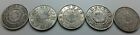 5 X 50 Orig-Sen Silber Münzen Japan V. Motsuhito/ Meiji  Bis Yoshihito 1867/1935