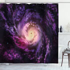 Galaxy Shower Curtain Cloudy Space Cosmos Print for Bathroom