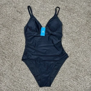 Cupshe Damen Schwarz V-Ausschnitt Einteiler Badeanzug Badeanzug Größe M - Bild 1 von 6
