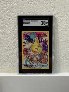 SGC 10 Gem Mint 2023 Pokemon Crown Zenith Pikachu Full Art SECRET RARE #160/159 - Picture 1 of 2