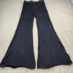 Pantalones de mezclilla American Eagle para mujer 2 festivales acampanados negros elásticos vaquera boho Y2K - Imagen 1 de 12