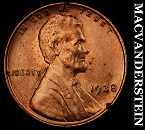 1938 Lincoln Wheat Cent - Choice Gem Brilliant Uncirculated  Lustrous  #F8759 - Picture 1 of 2