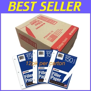 College Ruled Filler Paper 8"x10.5" 150 Sheets - 12 Pack - Picture 1 of 7