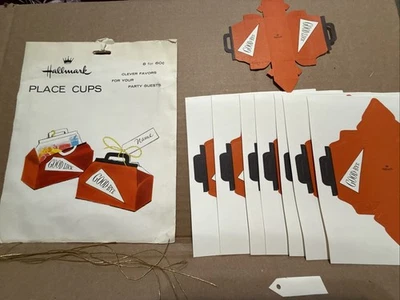 Vintage Hallmark PLACE CUPS, Good-Bye Good Luck, Party Favor boxes full set 8 - Image 1 of 4