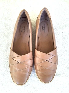 Clarks Collection Espadrillas Ballerine 9,5 Pelle Marrone Tomaia Intrecciata Suola in Gomma - Foto 1 di 8