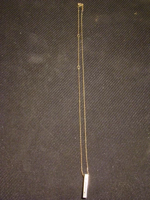 14 Karat Gold Pendant Rectangle Shape Hope Believe Blessed Faith 18 Inch Chain - Image 1 of 4