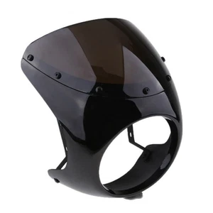 Halbschalenverkleidung Cafe Racer schwarz mit getönter Scheibe Motorrad ABS - Bild 1 von 8