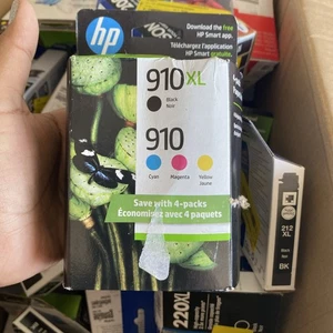 HP 910XL czarne i 910 kolorowe wkłady atramentowe 3JB41AN 3YL65AN i 3yn97an Exp 2027 - Zdjęcie 1 z 9