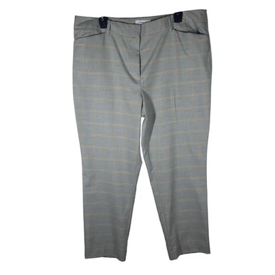 Liz Claiborne Emma Grey Windowpane Ankle Pants Size 16 Career Business NEW - Image 1 of 4