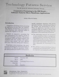 1988 Technology Futures Service Bulletin Współpraca przetwarzania w świecie IBM - Zdjęcie 1 z 9