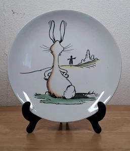 Rare assiette rétro kitsch J&G Meakin poterie / BP Ltd animaux antiquités lapin années 50 - Photo 1/6