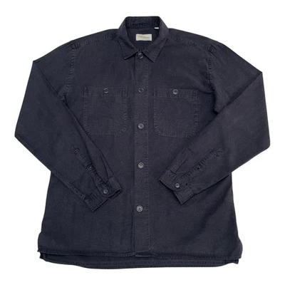 Oliver Spencer Overshirt Men's Medium Navy Cotton Long Sleeve Utility Shirt - image 1 of 4