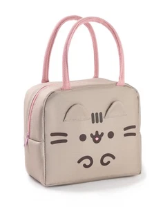 Bolsa de almuerzo Pusheen marrón novedad cara cremallera para mujer - Imagen 1 de 9