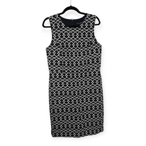 Neu mit Etikett Banana Republic Kleid Damen 10 marineblau weiß Ikat Etui ärmellos Karriere - Bild 1 von 5